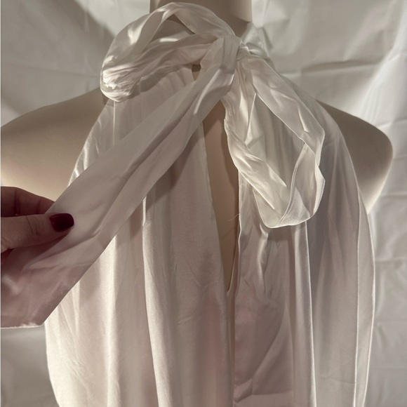 Aura Elegant White Halter Dress - Picture 1 of 7